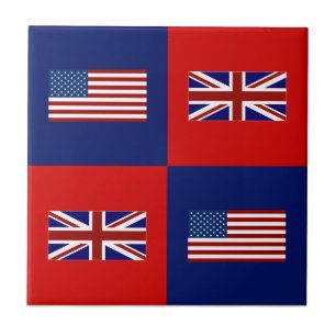 Flag USA & UK Flag Pattern Fliese