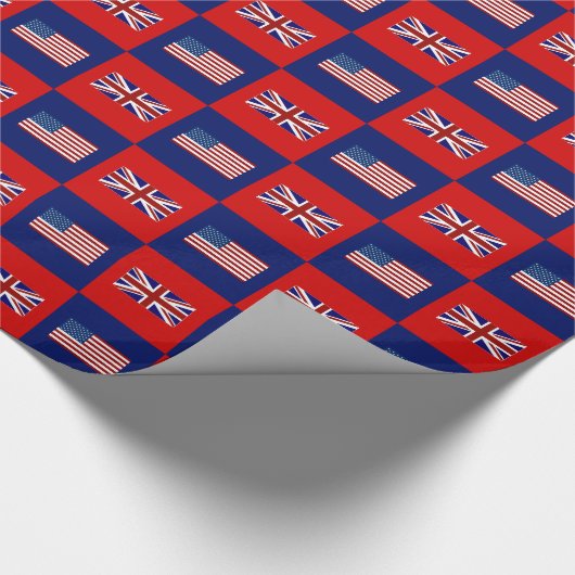 Flag USA & UK Flag Pattern Geschenkpapier (Ecke)