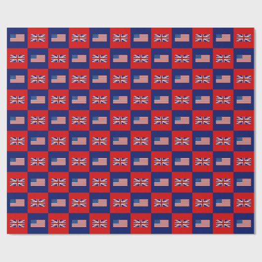 Flag USA & UK Flag Pattern Geschenkpapier (Flach)
