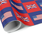Flag USA & UK Flag Pattern Geschenkpapier (Rolleneckpunkt)
