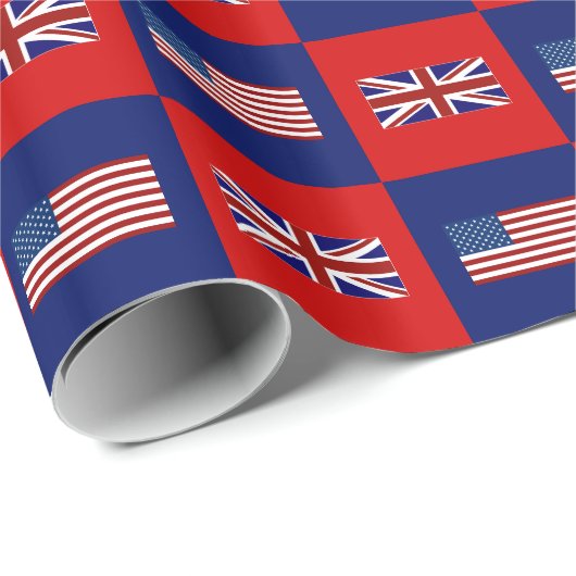Flag USA & UK Flag Pattern Geschenkpapier (Rolleneckpunkt)