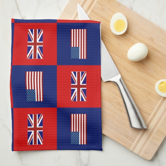 Flag USA & UK Flag Pattern Handtuch (Viertel Falte)