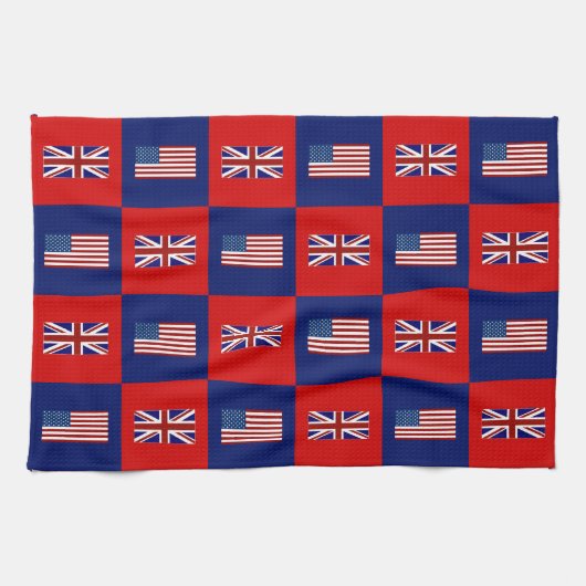Flag USA & UK Flag Pattern Handtuch (Horizontal)