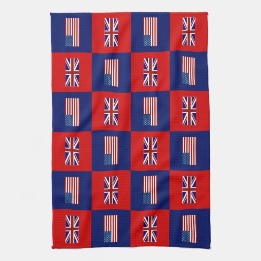 Flag USA & UK Flag Pattern Handtuch (Vertikal)