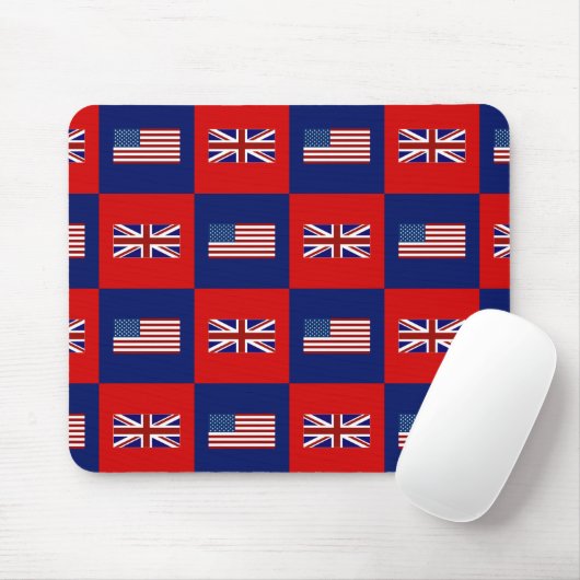 Flag USA & UK Flag Pattern Mousepad (Mit Mouse)
