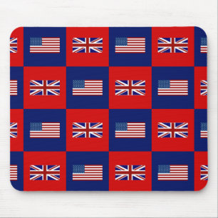 Flag USA & UK Flag Pattern Mousepad