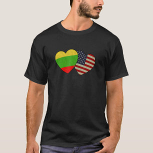 Flag Valenti (Litauisch American Couple Heart Lieb T-Shirt