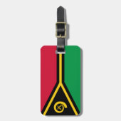Flag Vanuatu Gepäckmarke mit Ledergurt Gepäckanhänger (Vorderseite vertikal)