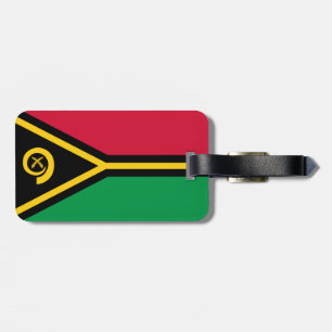 Flag Vanuatu Gepäckmarke mit Ledergurt Gepäckanhänger