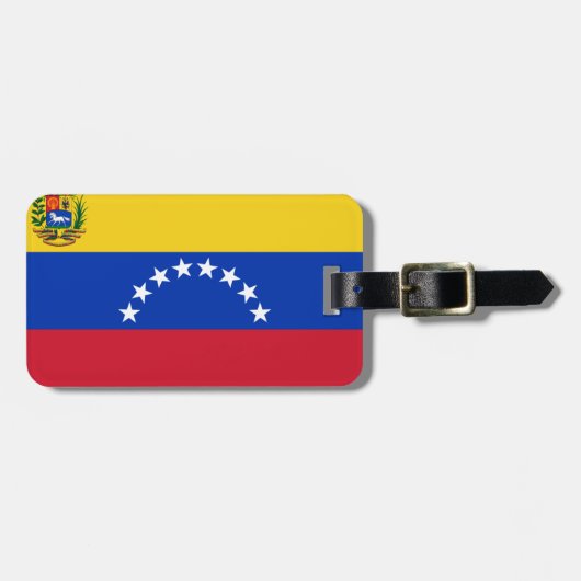 Flag Venezuela Gepäckmarke mit Lederband Gepäckanhänger (Vorderseite horizontal)