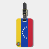 Flag Venezuela Gepäckmarke mit Lederband Gepäckanhänger (Vorderseite vertikal)
