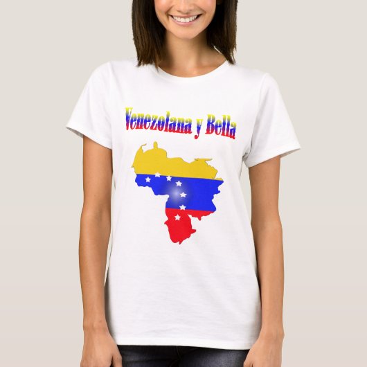 Flag Venezuela tricolor typografie T-Shirt (Vorderseite)