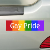 Flag-Version 2 (Text) für Gay Pride Autoaufkleber (Auf Auto)