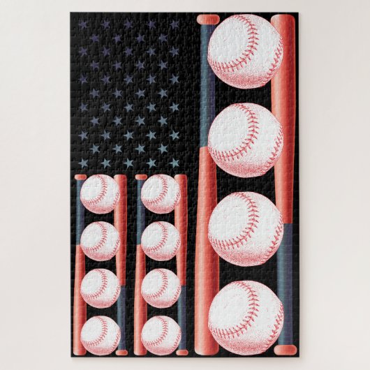 Flag Vintag Baseball Puzzle (Vertikal)