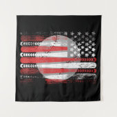 Flag Vintag Baseball Wandteppich (Vorderseite (Horizontal))