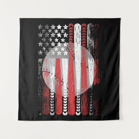 Flag Vintag Baseball Wandteppich (Vorderseite)