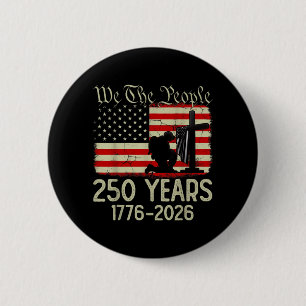 Flag Vintage 250 Jahre Amerikanisch 1776 2026 250. Button
