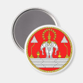 FLAG VON LAOS DREI KOPFELEPHANT MAGNET (Vorderseite/Rückseite)