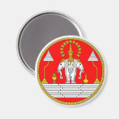 FLAG VON LAOS DREI KOPFELEPHANT MAGNET (Vorderseite/Rückseite)