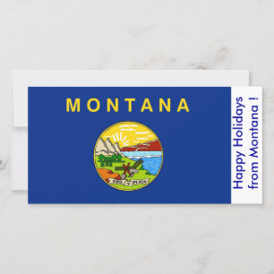 Flag von Montana, Happy Holidays aus den USA. Feiertagskarte