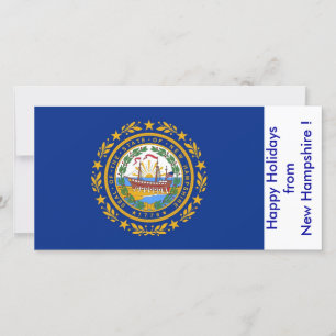 Flag von New Hampshire, Happy Holidays aus den USA Feiertagskarte
