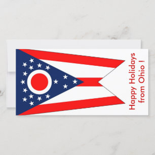 Flag von Ohio, Happy Holidays aus den USA. Feiertagskarte