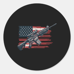 Flag Waffen 1. Juli Gewehre Unabhängigkeitstag Gew Runder Aufkleber