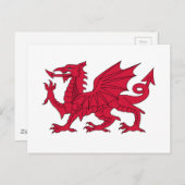 Flag Wales - Der rote Drache - Baner Cymru Postkarte (Vorne/Hinten)