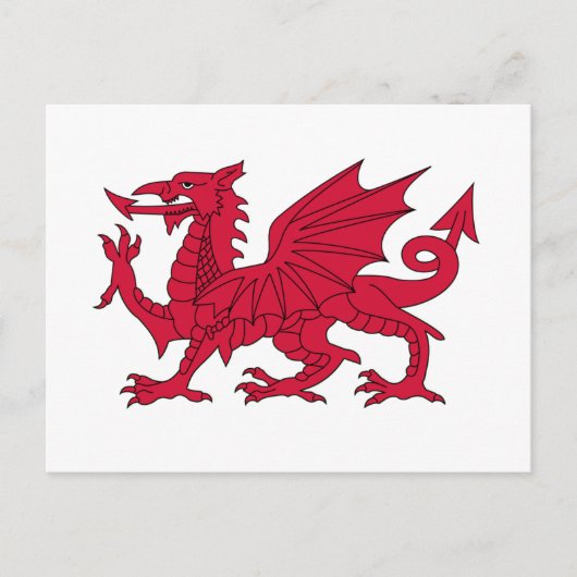 Flag Wales - Der rote Drache - Baner Cymru Postkarte (Vorderseite)
