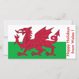 Flag Wales, Happy Holidays aus Großbritannien Feiertagskarte
