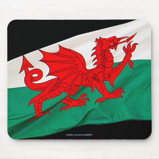 Flag Wales Red Dragon Patriotic World Flag Mousepad (Vorne)