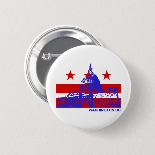 Flag Washington DC Button (Vorne & Hinten)