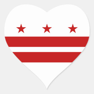 Flag Washington DC Herz-Aufkleber