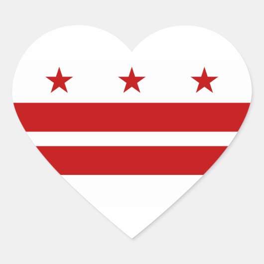 Flag Washington DC Herz-Aufkleber (Vorderseite)