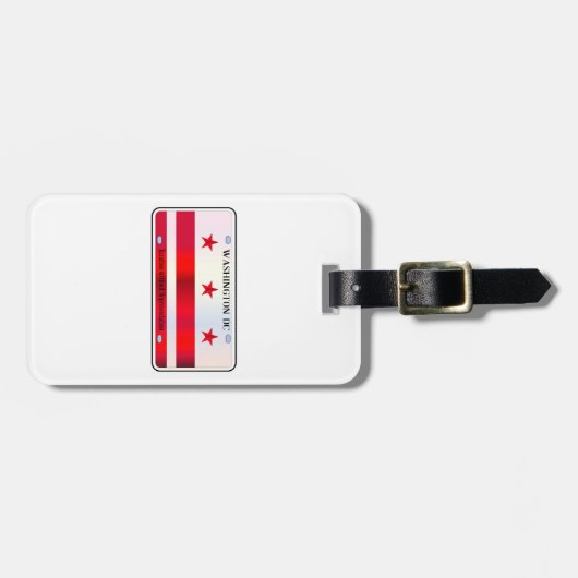 Flag Washington DC License Plate Gepäckanhänger (Vorderseite horizontal)