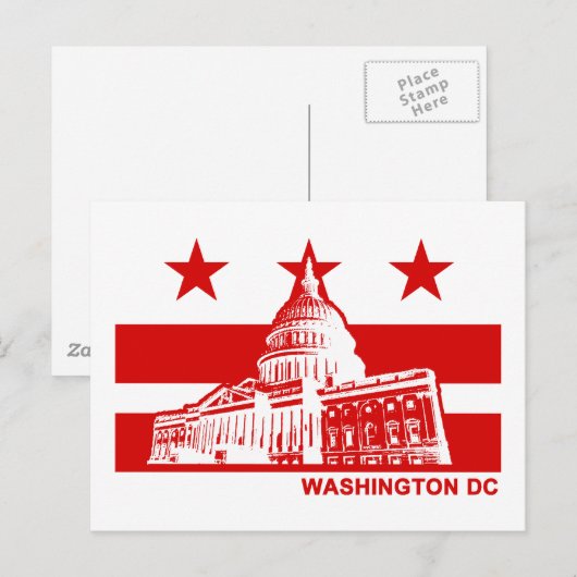 Flag Washington DC Postkarte (Vorne/Hinten)