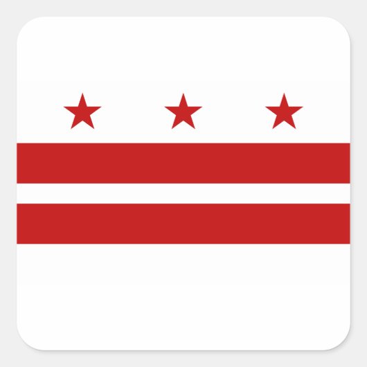 Flag Washington DC Quadratischer Aufkleber (Vorderseite)
