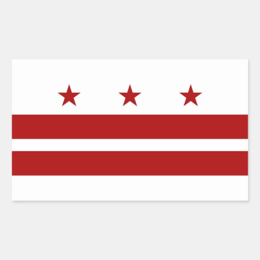 Flag Washington DC Rechteckiger Aufkleber (Vorderseite)