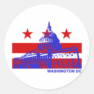Flag Washington DC Runder Aufkleber