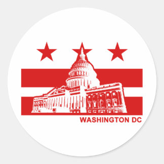 Flag Washington DC Runder Aufkleber