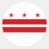 Flag Washington DC Runder Aufkleber (Vorderseite)