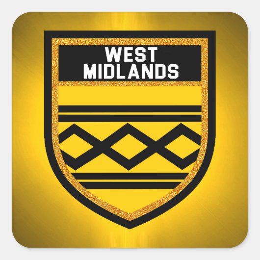 Flag West Midlands Quadratischer Aufkleber (Vorderseite)