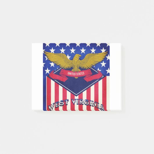 Flag West Virginia USA Post-it Klebezettel (Vorderseite)