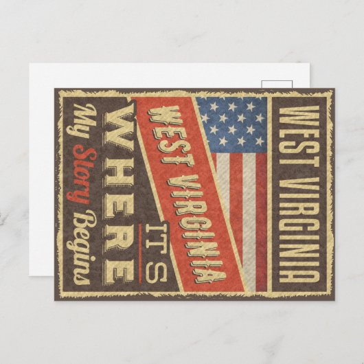 Flag West Virginia USA Postkarte (Vorne/Hinten)