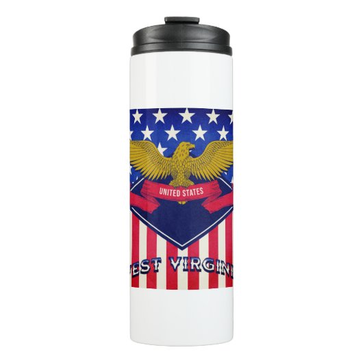 Flag West Virginia USA Thermosbecher (Vorderseite)