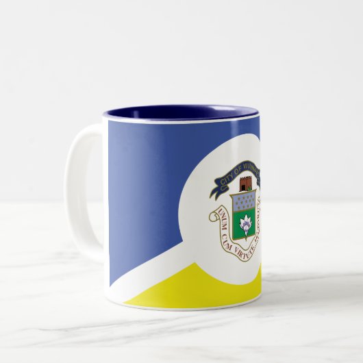 Flag Winnipeg, Manitoba Zwei-Tonen-Kaffee-Tasse Zweifarbige Tasse (Vorderseite Links)