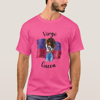 Flag "Womens Afro Haitian Virgo Queen African Hait T-Shirt