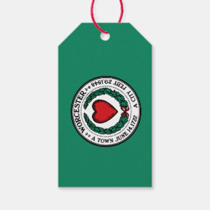 Flag Worcester, Massachusetts Gift Tags Geschenkanhänger