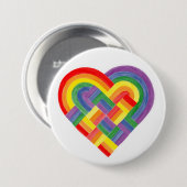 Flag "Woven Heart LGBTQ+ Rainbow Prilag Button (Vorne & Hinten)