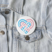 Flag Woven Heart Trans Transgender Pride Rosa Blau Button (Beispiel)